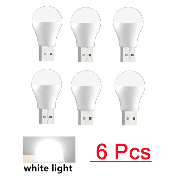 USB Plug Lamp Computer Mobile Power Charging USB Small Book Lamps LED Eye Protection Reading Light Small Round Light Night Light