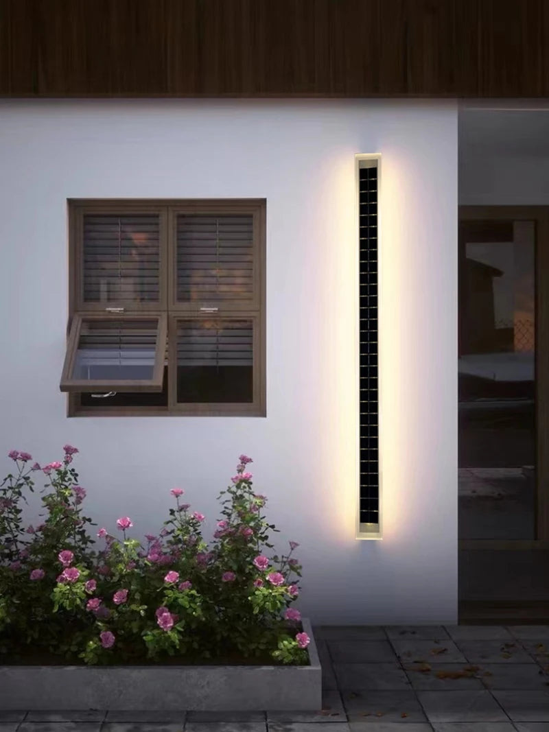 Solar Wall Lights for Outside Door 20W Waterproof  Acrylic Lampshade Modern 100cm Long Solar Wall Lights for Porch Patio