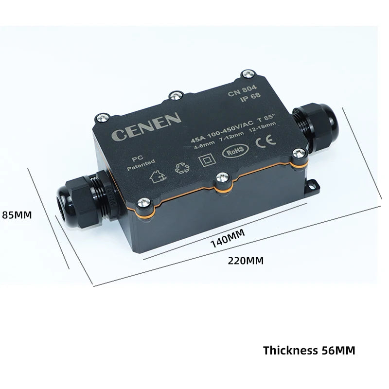 804 plastic waterproof junction box outdoor rainproof junction box electrical sealing box LED wiring PC flame-retardant buried