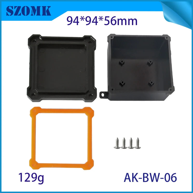 IP68 SZOMK Black Box Outdoor Waterproof Case Plastic Box Electronic Project Case Instrument Waterproof Junction Box Housing