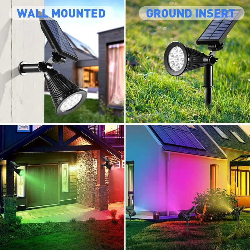 Outdoor 4/7LED Solar Lamp RGB Solar Lawn Light Garden Landscape Spotlights for Garden Yard Porch Lawn Ground Decoration