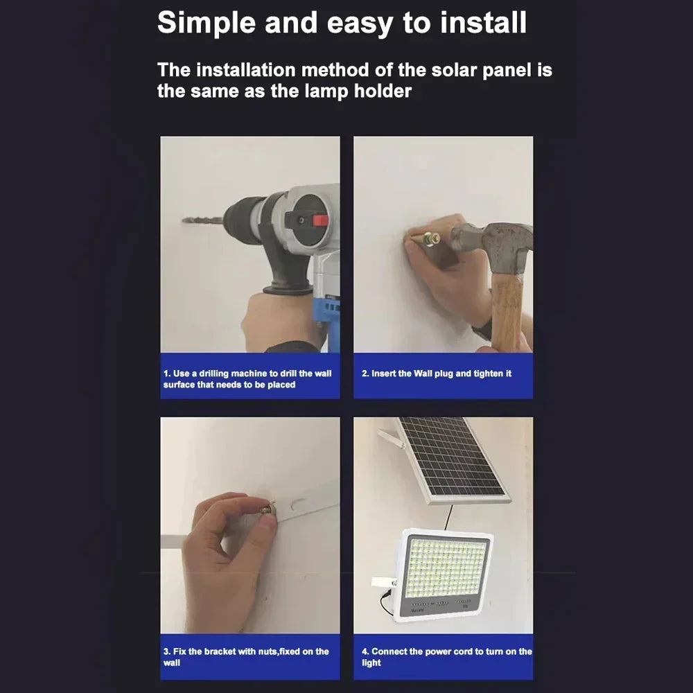 600LED Solar Street Light Super Bright Outdoor Waterproof Motion Sensor Garden Yard Decorative Lighting