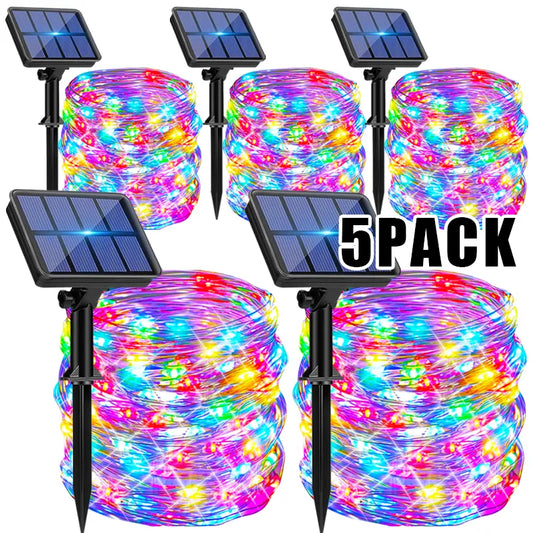 Outdoor LED Solar Fairy Lights Christmas Decoration Waterproof Solar Garland 8Mode Lights For Xmas Party Patio Balcony Yard