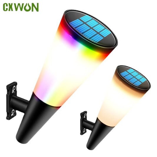 Solar Lights Outdoor Indoor Fence LED Light Warm White/RGB Garden Decoration Dimming /Colour Fixing Solar Panel Lights