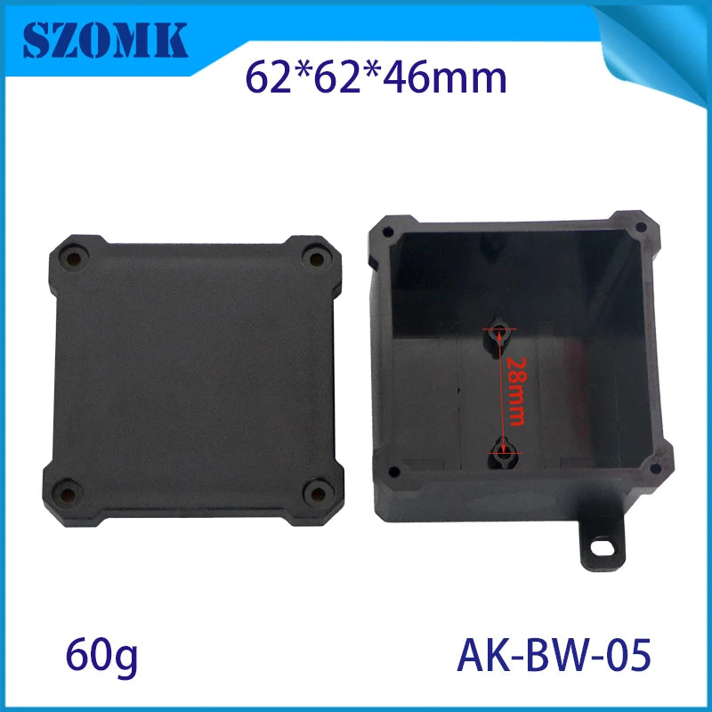 IP68 SZOMK Black Box Outdoor Waterproof Case Plastic Box Electronic Project Case Instrument Waterproof Junction Box Housing