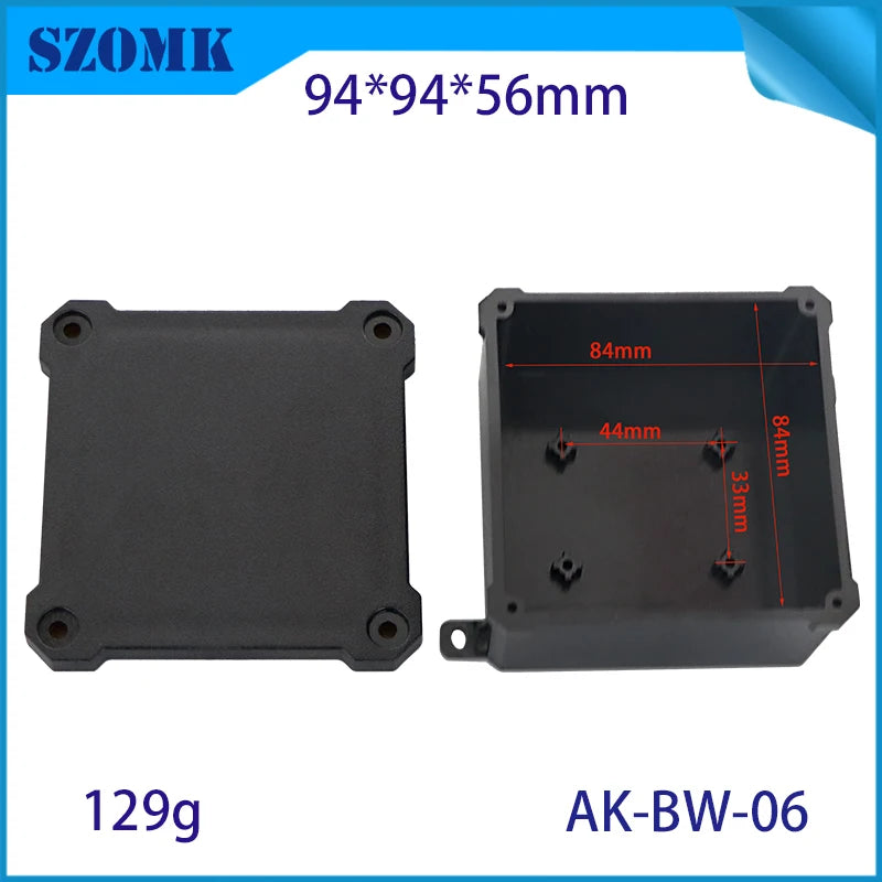 IP68 SZOMK Black Box Outdoor Waterproof Case Plastic Box Electronic Project Case Instrument Waterproof Junction Box Housing