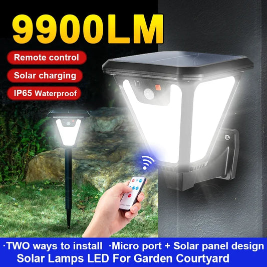 LED Solar Light Motion Sensor Outdoor Garden Street Light Remote Control Waterproof Wall Light Garage Floodlight Courtyard light