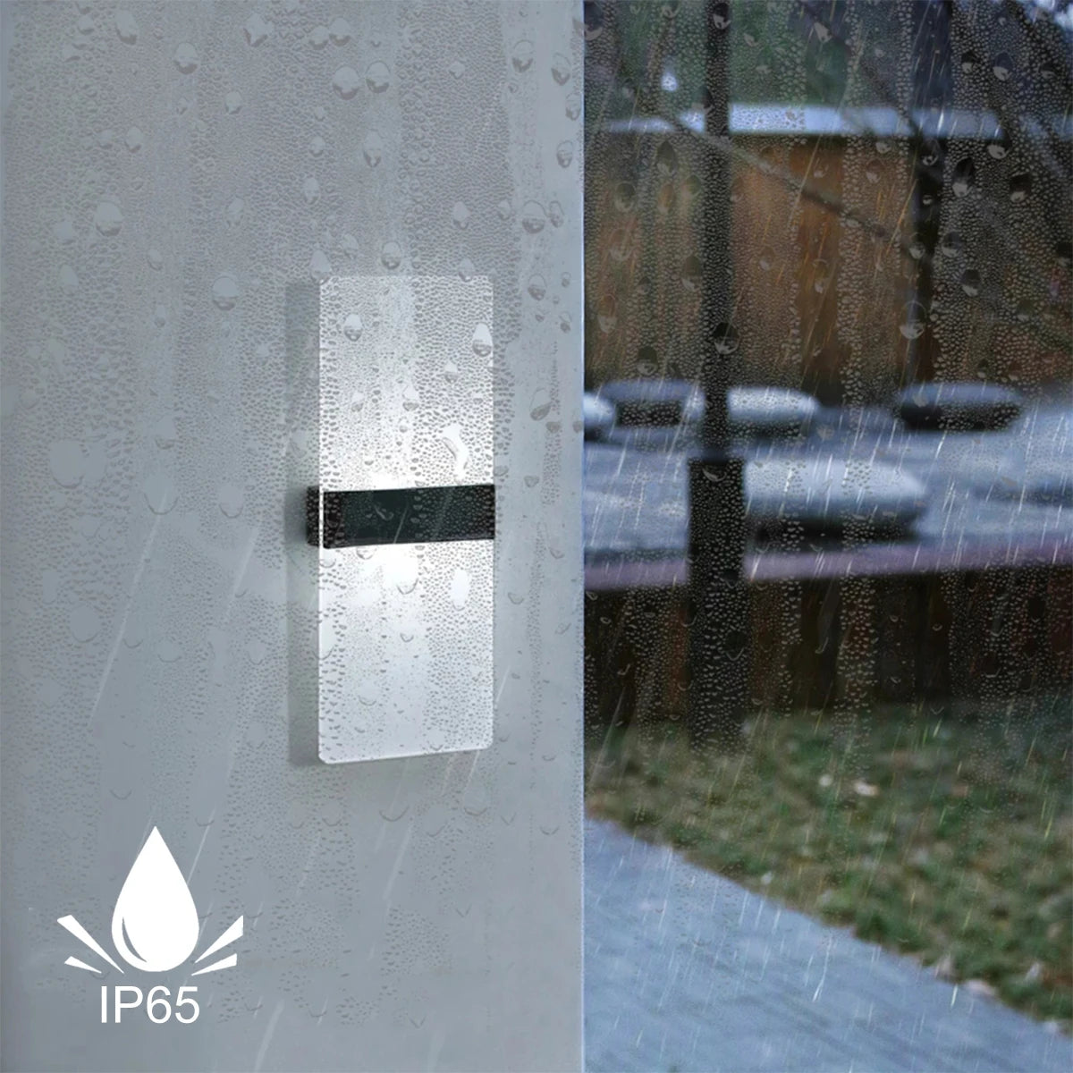 2PCS Solar Lights Outdoor Waterproof LED Wall Lamp Up Down Luminous Solar Light Door Garden Decoration Transparent Solar Lights