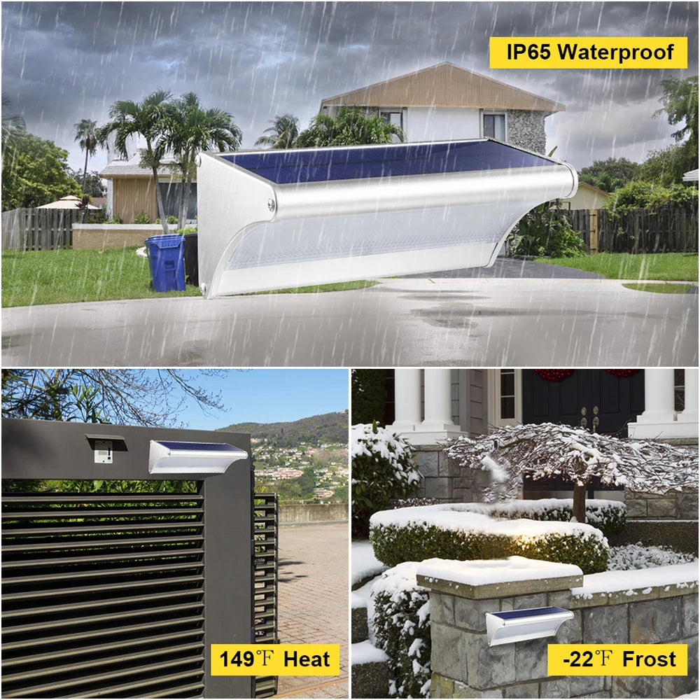 Outdoor Solar 60/48/24Led Lamp Waterproof Motion Sensor Solar Wall Lights Aluminum Alloy Home Security Solar Flood Light 6000mAh