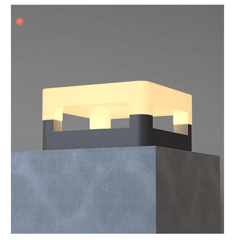 Outdoor Waterproof Solar Pillar Lights LED Wall Lamp Square Home Decor Solar Energy Super Bright Villa Lighting Door Gate Garden