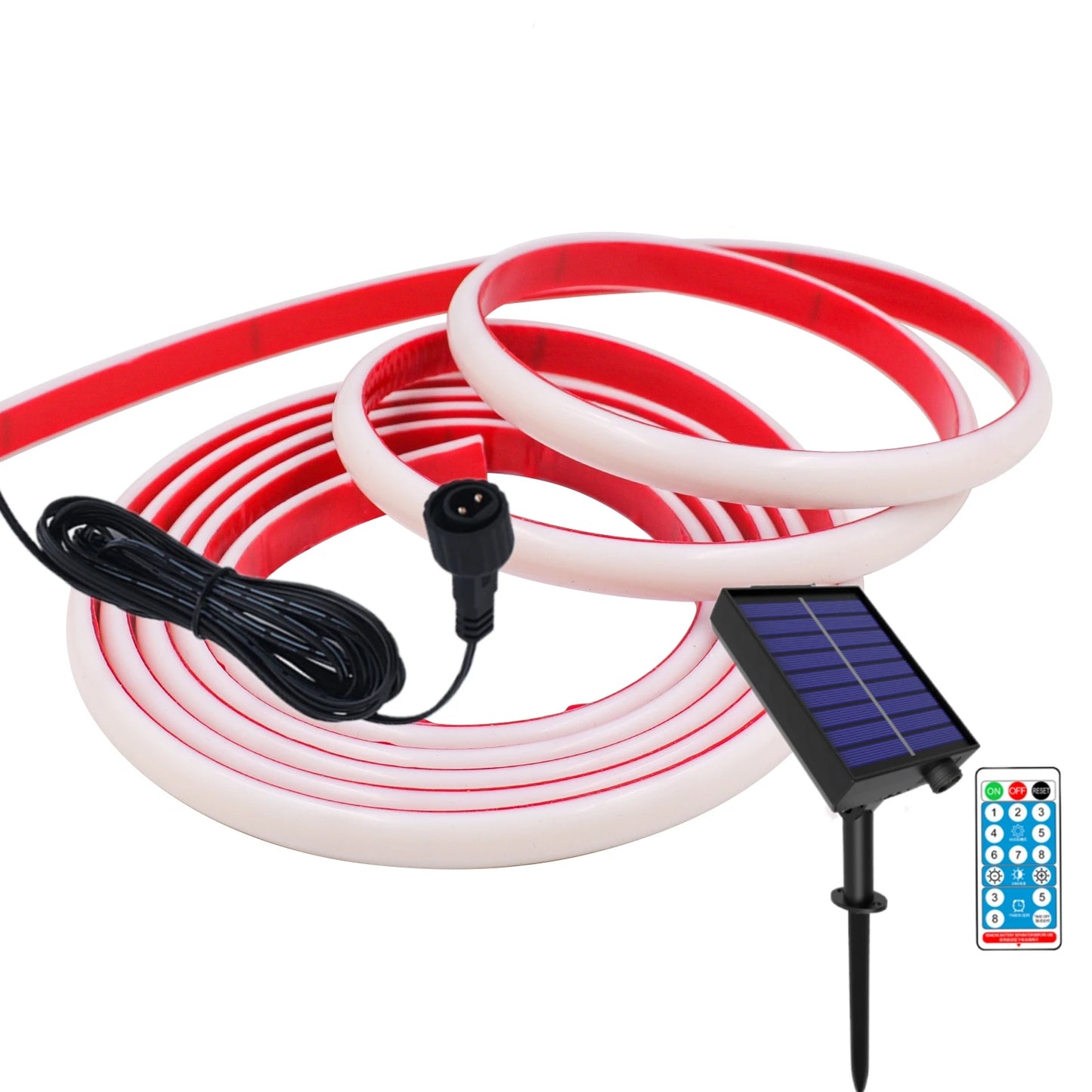 12V COB Solar Strip Light Outdoor IP68 Underwater Flexible Tube Rope Tape Lamp Ribbon 320LEDs/M Linear Lighting For  Swim Pools