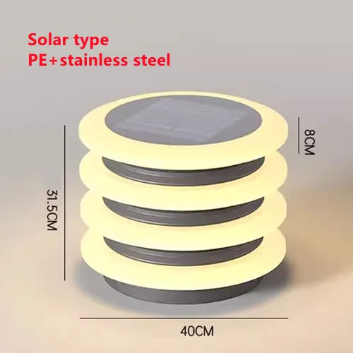 Waterproof Solar Wall Lawn Lamp Solar Column Head Light Outdoor Courtyard Door Pillar Lamp Outdoor Post Light Villa DoorLighting