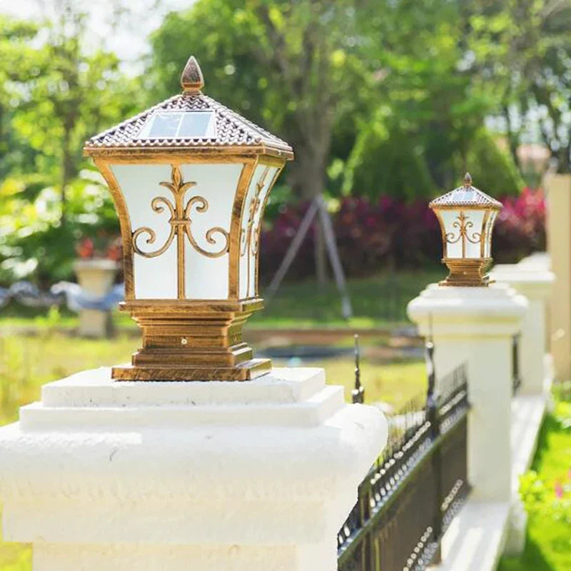 Solar LED Light Outdoor Garden Decoration Column Lamp Waterproof Street Garland Lawn Lamp Exterior Patio Pillar Light