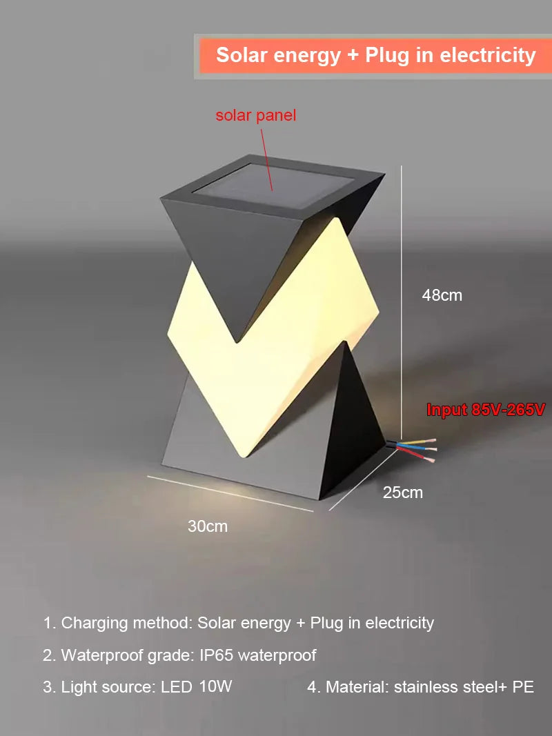Solar Pillar Lights Outdoor Waterproof LED Wall Lamp Home Decor Modern Gate Garden Villa Lighting Solar Energy Super Bright Door