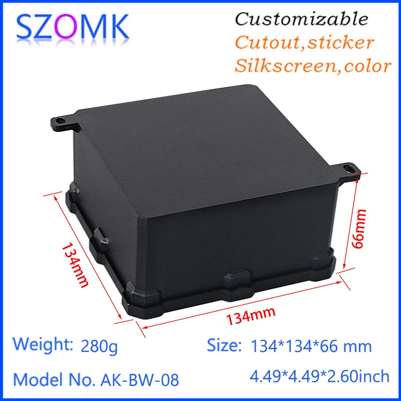 IP68 SZOMK Black Box Outdoor Waterproof Case Plastic Box Electronic Project Case Instrument Waterproof Junction Box Housing
