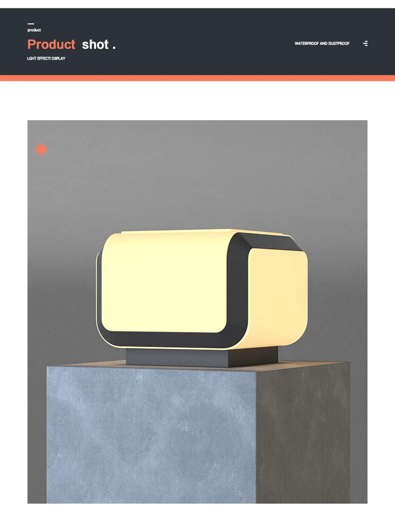 Solar Pillar Lights Outdoor Waterproof LED Wall Lamp Lighting Home Decor Solar Energy Square Lamp Villa Gate Garden Door Fence