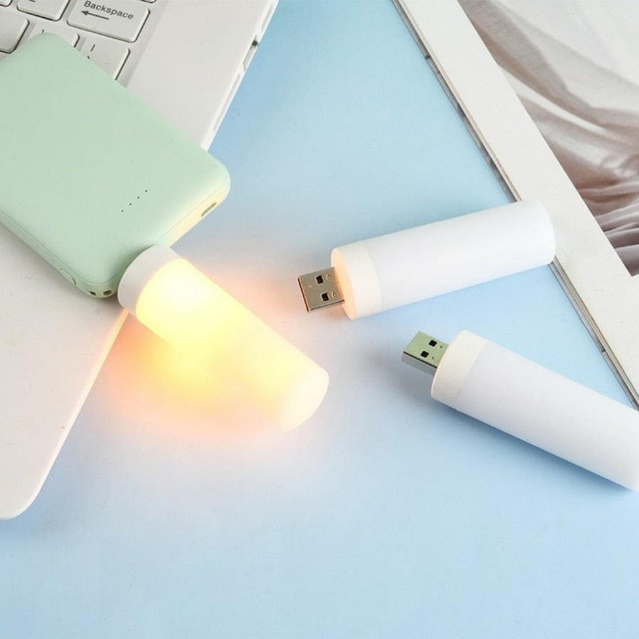 USB Plug Lamp Small Mini Book Lamps LED Night Light Computer Mobile Power Charging  LED Eye Protection Square Reading Light