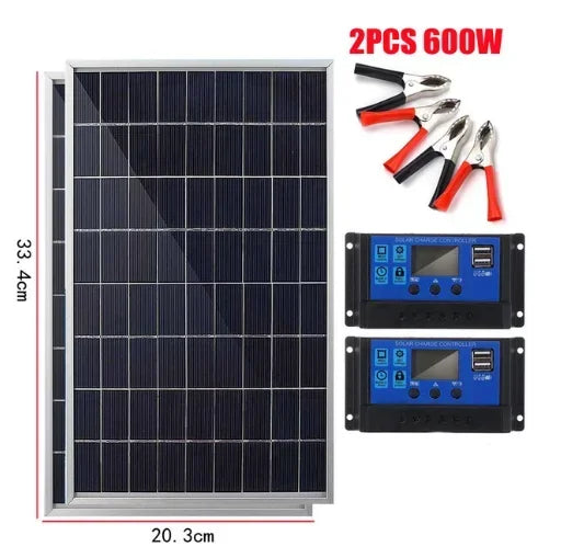 20W/H  Solar Panel Kit Complete12V Polycrystalline Power Portable Outdoor Rechargeable Solar Cell Solar Generator for Home