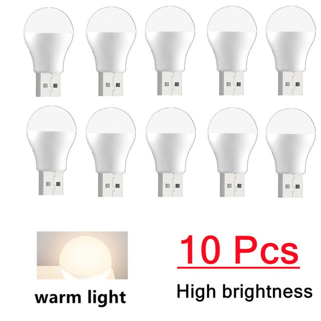 USB Plug Lamp Computer Mobile Power Charging USB Small Book Lamps LED Eye Protection Reading Light Small Round Light Night Light