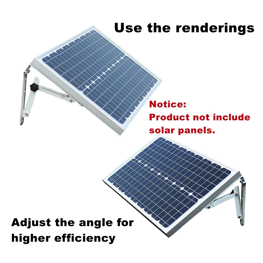 1Set Adjustable Solar Panel Brackets Folding Tilt Portable (Small Holder) for Outdoor Holiday, Home, RV, Boat, Off Grid System