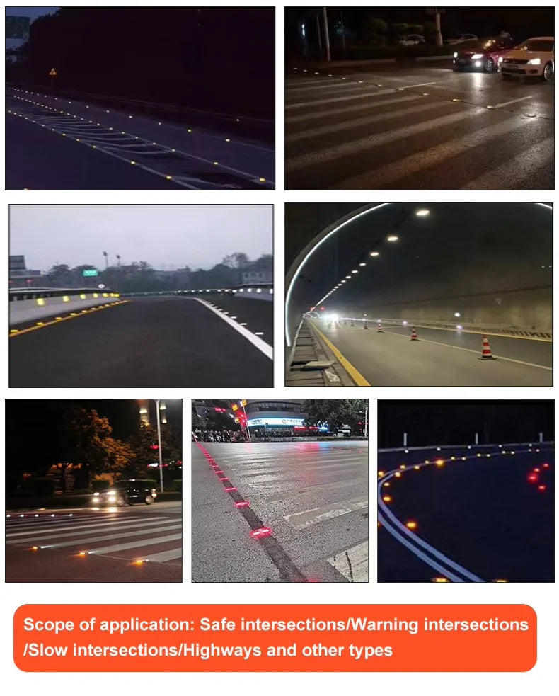 Outdoor Deck Lights 6 LED Solar Aluminum Road Stud for Road Safety Items