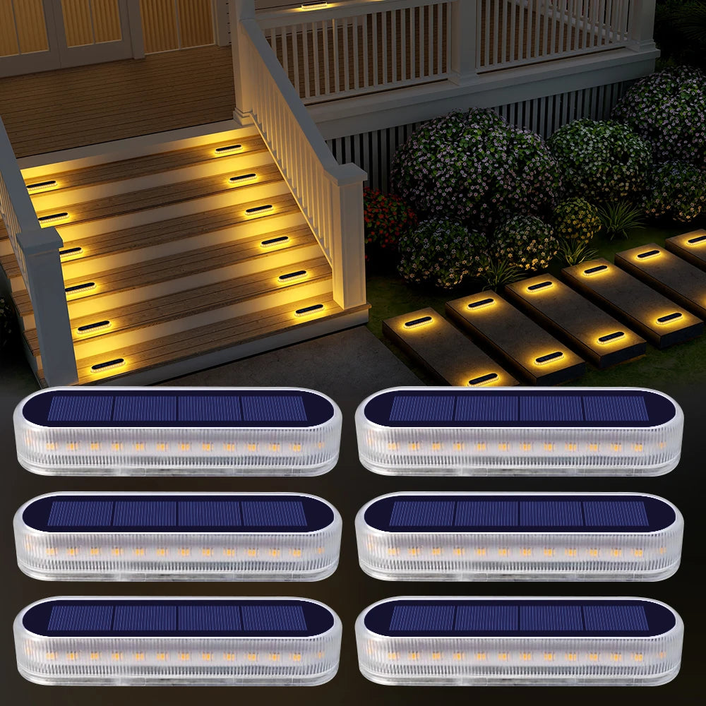 Quality Solar Deck Lights Auto On/OFF Outdoor Waterproof IP68 Led Solar Garden Step Lights for Stairs Fence Yard Patio Pathway