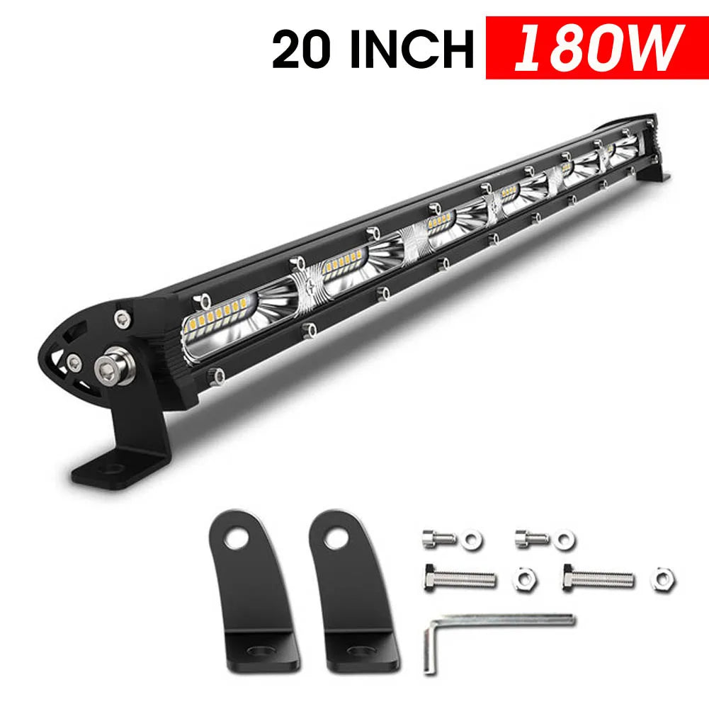 7/13/20 inch LED Bar Offroad Spot Flood LED Light Bar Single Row for Jeep Truck Car SUV 4WD 4x4 Boat ATV Barra Ultra Slim12V/24V