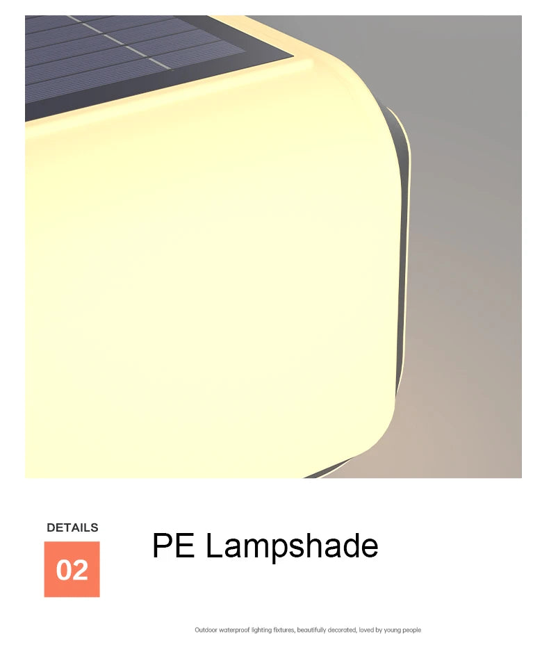 Solar Pillar Lights Outdoor Waterproof LED Wall Lamp Lighting Home Decor Solar Energy Square Lamp Villa Gate Garden Door Fence