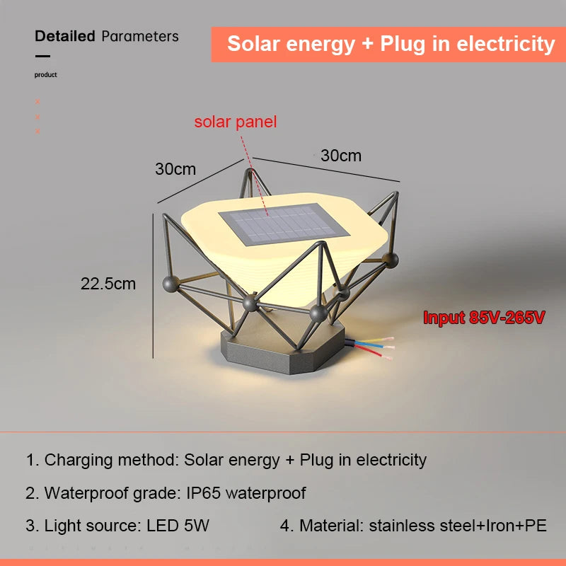 Solar Pillar Lights LED Wall Lamp Home Decor Outdoor Waterproof Lighting Solar Energy Super Bright Fence Villa Gate Garden Door