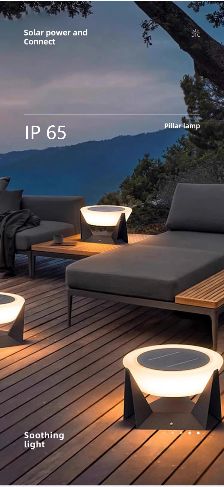 Stainless steel LED remote-controlled cylindrical solar column light,waterproof outdoor courtyard light, door post dimming light