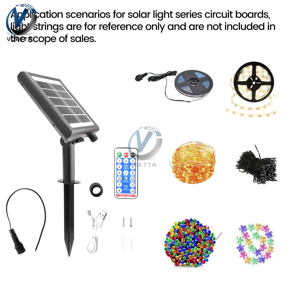 2400MAH Solar Panel Controller LED Light String Control Box TYPE-C Cir ...