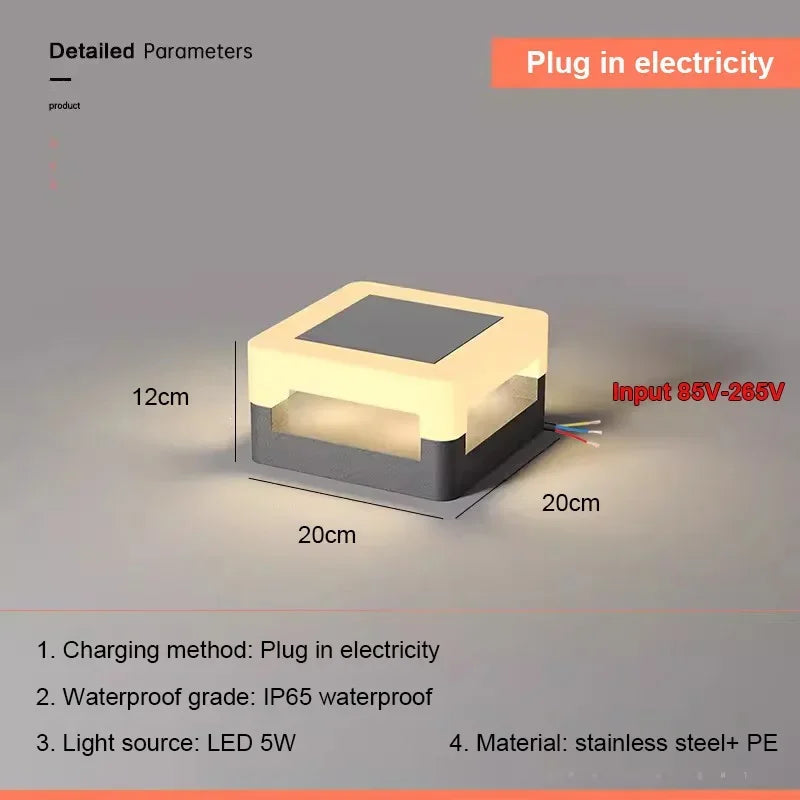 Outdoor Waterproof Solar Pillar Lights LED Wall Lamp Square Home Decor Solar Energy Super Bright Villa Lighting Door Gate Garden
