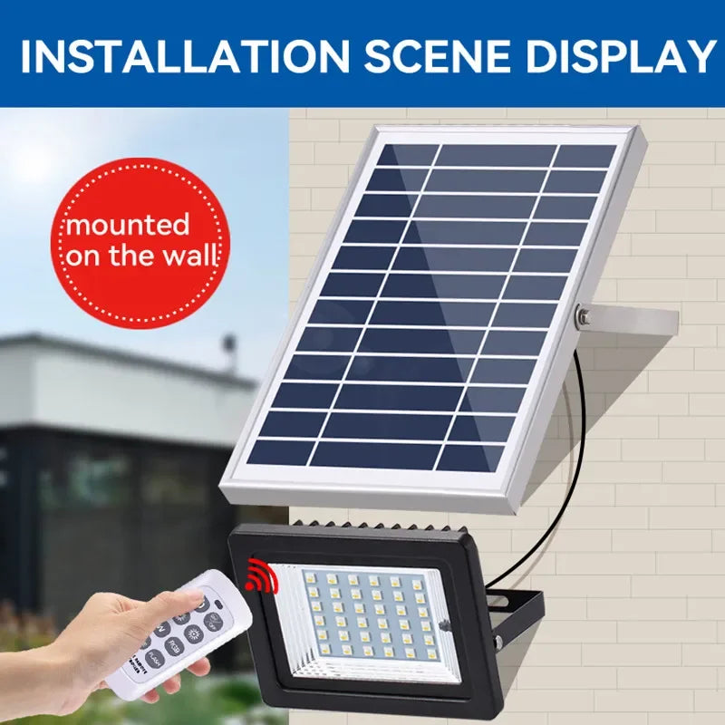 KERWIN Outdoor Solar Flood Light Remote Control Wall Mounted Waterproof IP65 Colorful Gradient LED For Courtyard Street Lamp