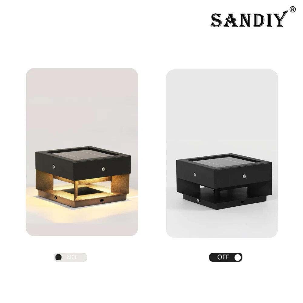 SANDIY Outdoor Wall Lights Solar Powered Fence Lamp Yard Pillar Lighting Villa Gate Waterproof Garden Street Decor Luminaires