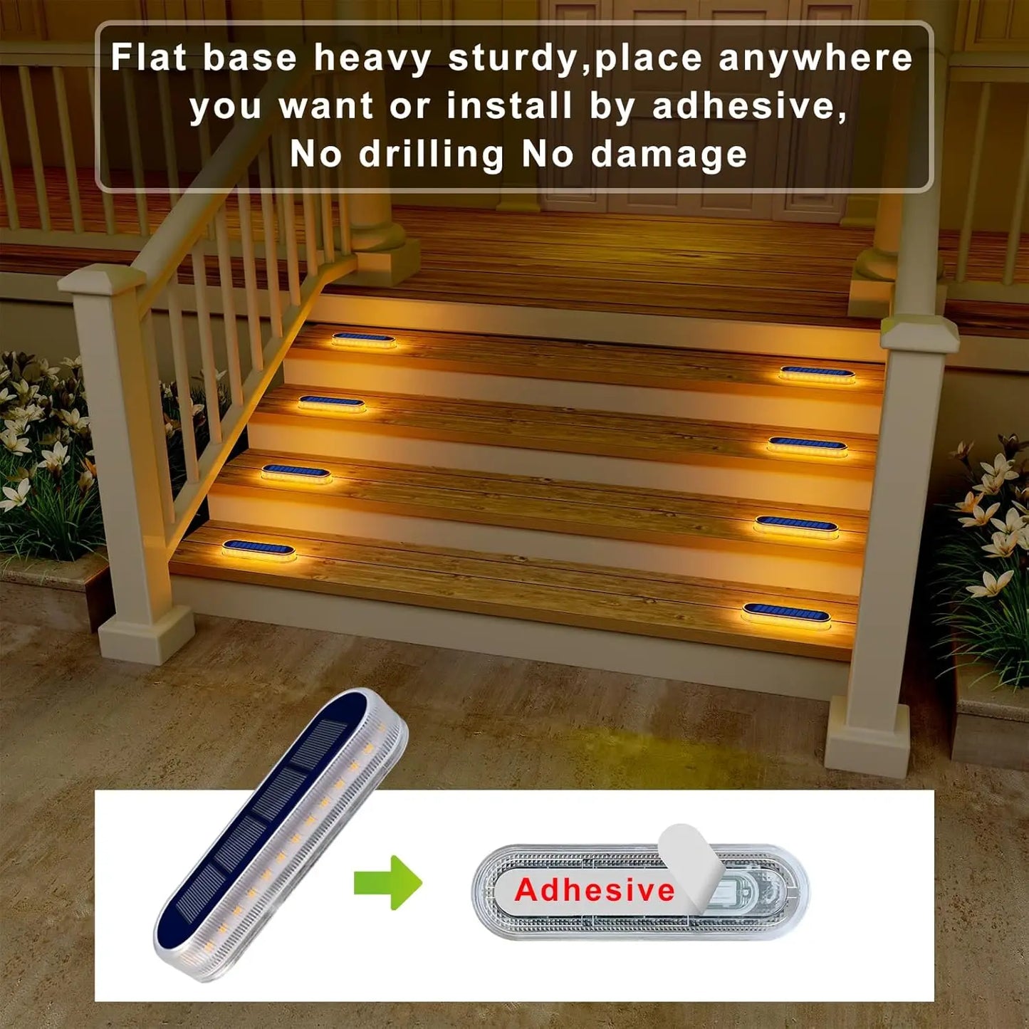 Quality Solar Deck Lights Auto On/OFF Outdoor Waterproof IP68 Led Solar Garden Step Lights for Stairs Fence Yard Patio Pathway
