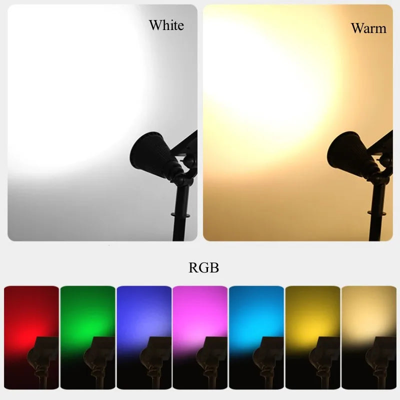Outdoor 4/7LED Solar Lamp RGB Solar Lawn Light Garden Landscape Spotlights for Garden Yard Porch Lawn Ground Decoration