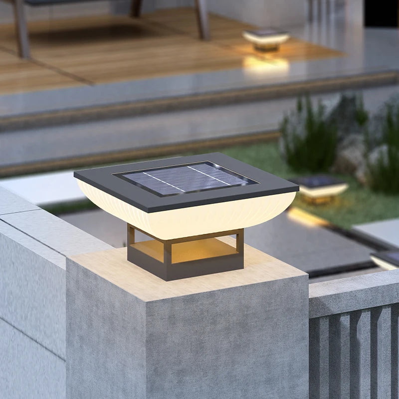 Solar Pillar Lights LED Wall Lamp Solar Energy Home Decor Lighting Outdoor Waterproof Fence Villa Gate Garden Door Courtyard