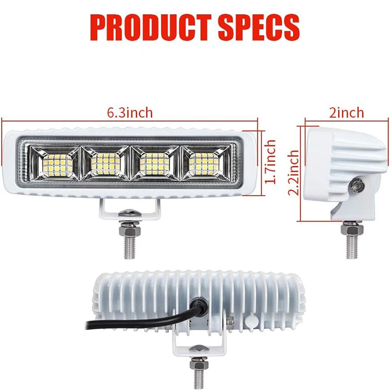 ANMINGPU Car Work Light LED Bar 72W 4x4 24 LED Working Bar Offroad SUV ATV Tractor Boat Trucks Excavator 12V 24V led Combo Beam