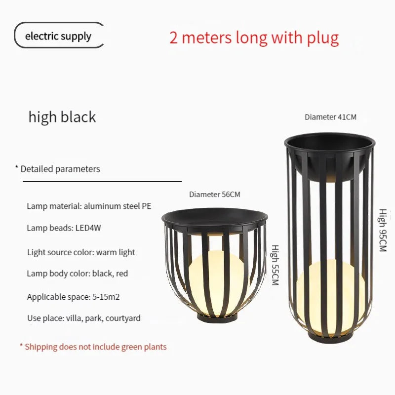 Outdoor Garden Floor Lights Black For Patio Courtyar Yard Walkway Villa Modern Waterproof Ip65 Solar Garden Floor Lamp Lighting