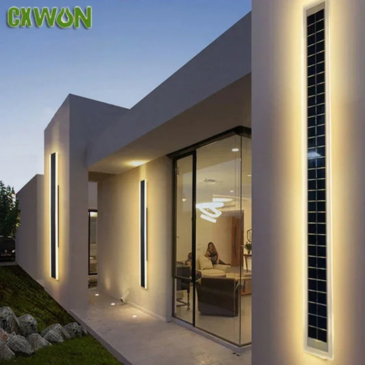 Solar Led Wall Light Outdoor 100cm Waterproof IP65 Long Wall Lamp for Garden Porch Light Washing Lamp for Courtyard