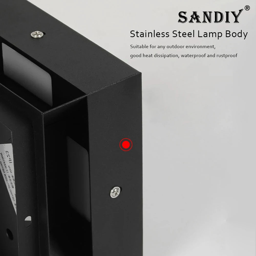 SANDIY Outdoor Wall Lights Solar Powered Fence Lamp Yard Pillar Lighting Villa Gate Waterproof Garden Street Decor Luminaires