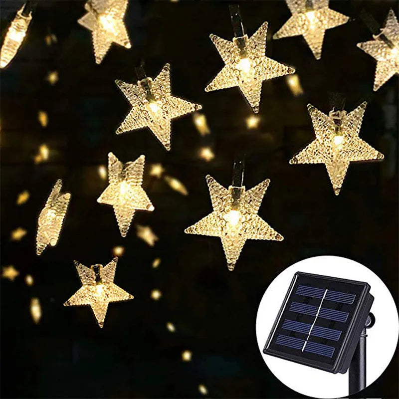 Holiday Pine Cones Snowflake Lights Solar DIY Fairy Pinecon Garland Outdoor Light String for Christmas Wedding Home Party Decor