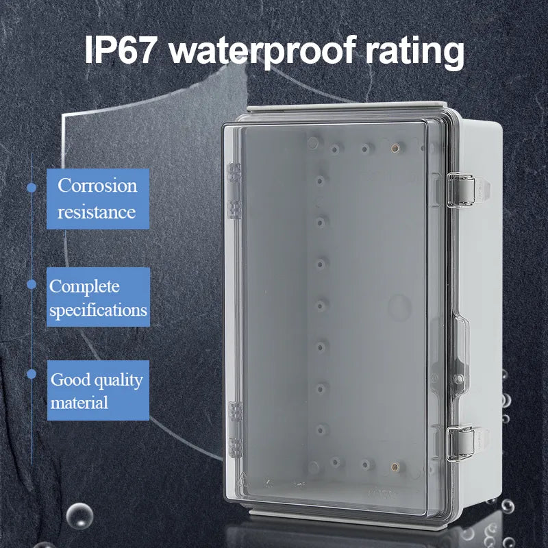 IP67 Waterproof Gray/Transparent Cover Enclosure Junction Box ABS Plastic Outdoor Electronic Instrument Hinge Case - Free Shipping