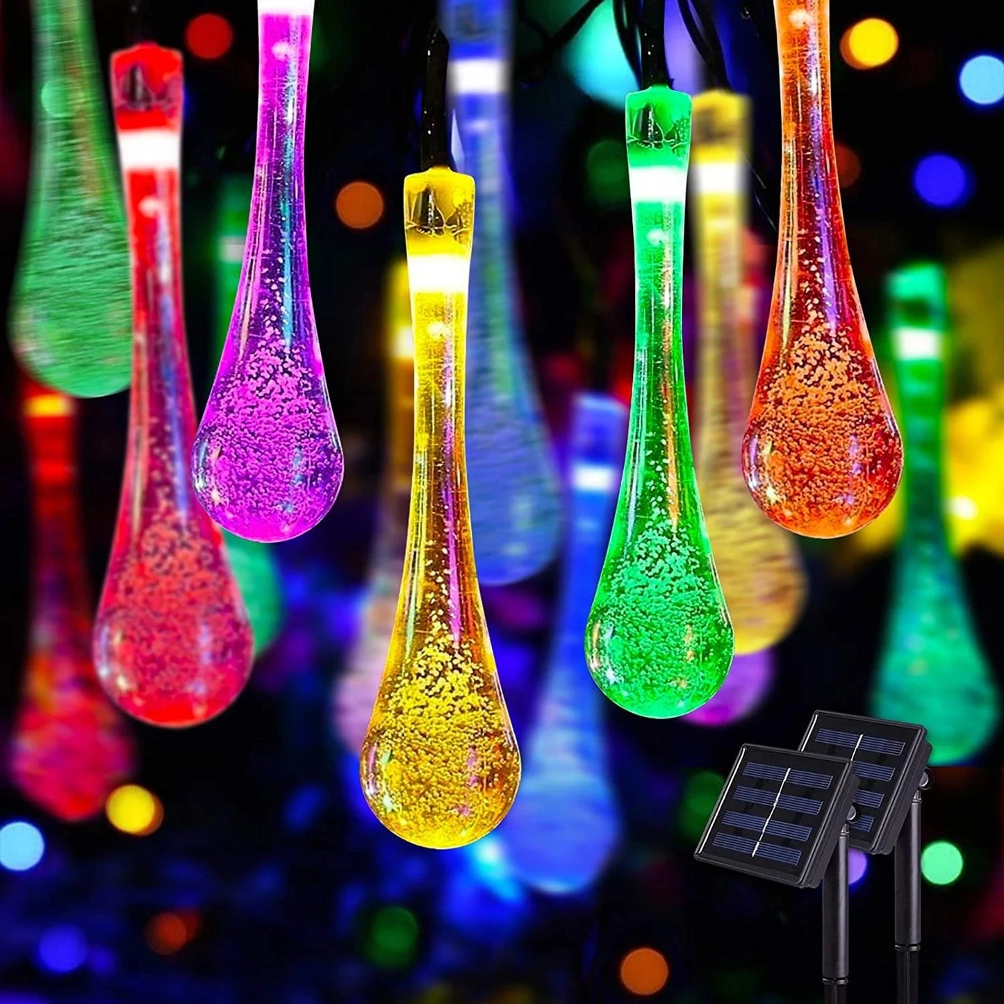Water droplets Solar String Lights 6m 30led Waterproof Outdoor Decoration garland Fairy Lights Christmas Wedding party Garden - Free Shipping