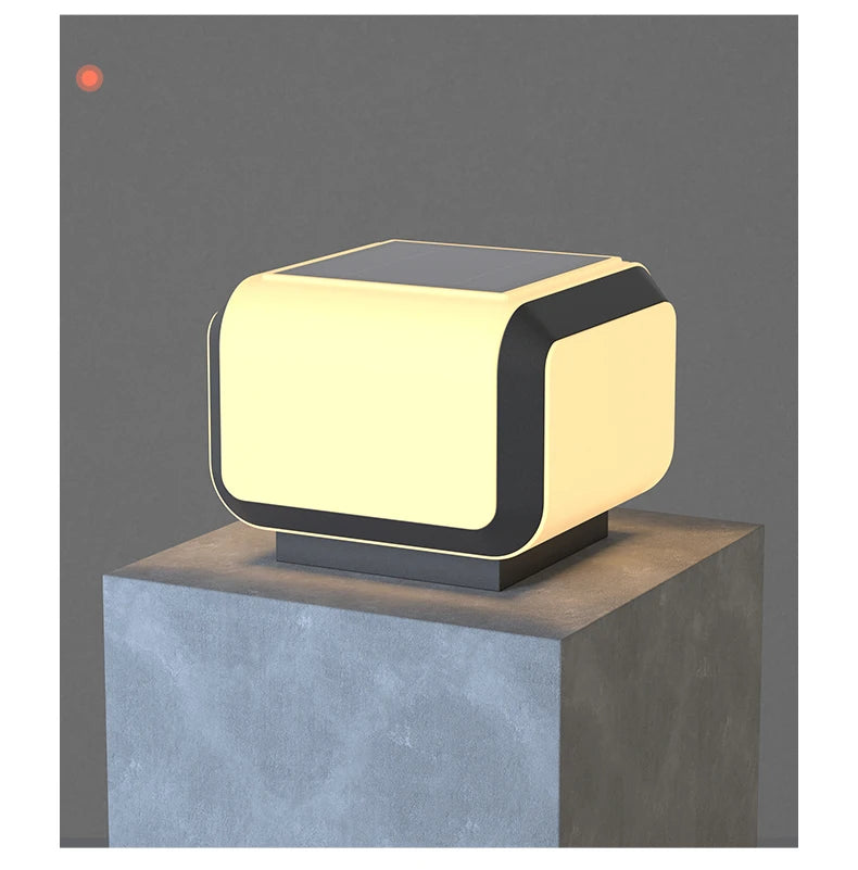 Solar Pillar Lights Outdoor Waterproof LED Wall Lamp Lighting Home Decor Solar Energy Square Lamp Villa Gate Garden Door Fence