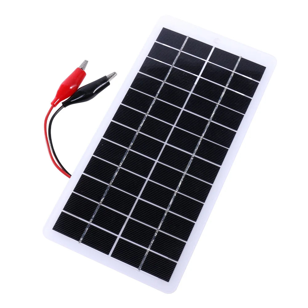 20W 12V Solar Panel Polysilicon Solar Panel Portable Solar Cell Solar Battery Charger Carabiner For Power Bank Outdoor Lamp Pump