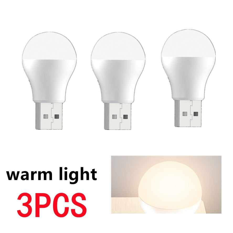 USB Plug Lamp Computer Mobile Power Charging USB Small Book Lamps LED Eye Protection Reading Light Small Round Light Night Light