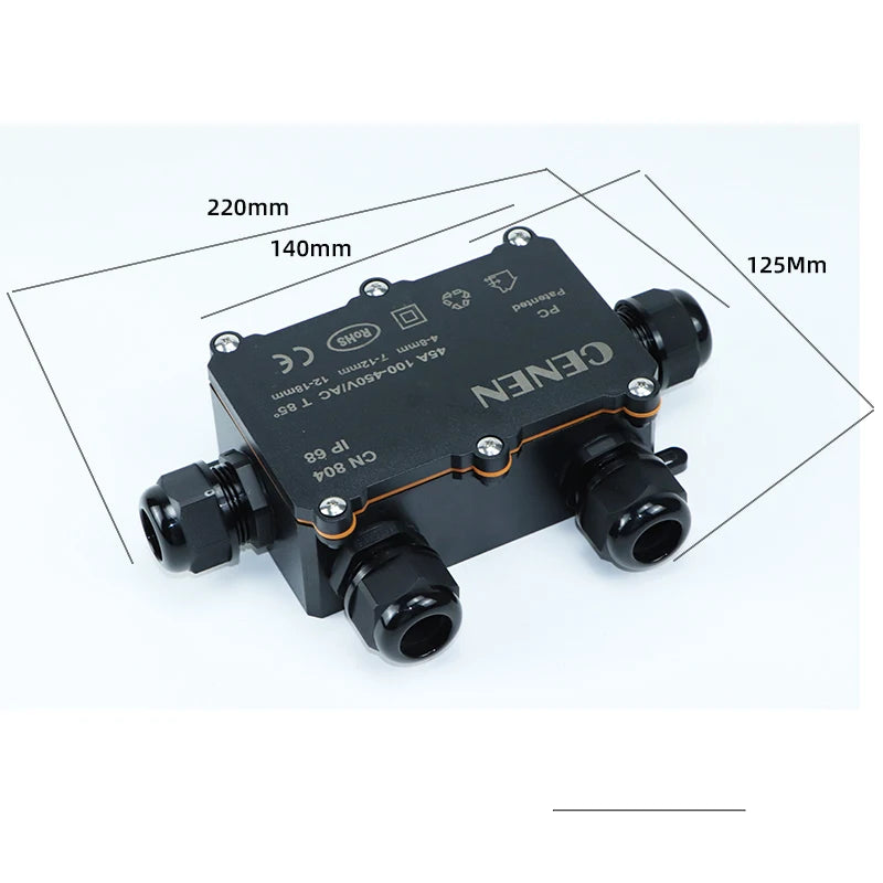 804 plastic waterproof junction box outdoor rainproof junction box electrical sealing box LED wiring PC flame-retardant buried