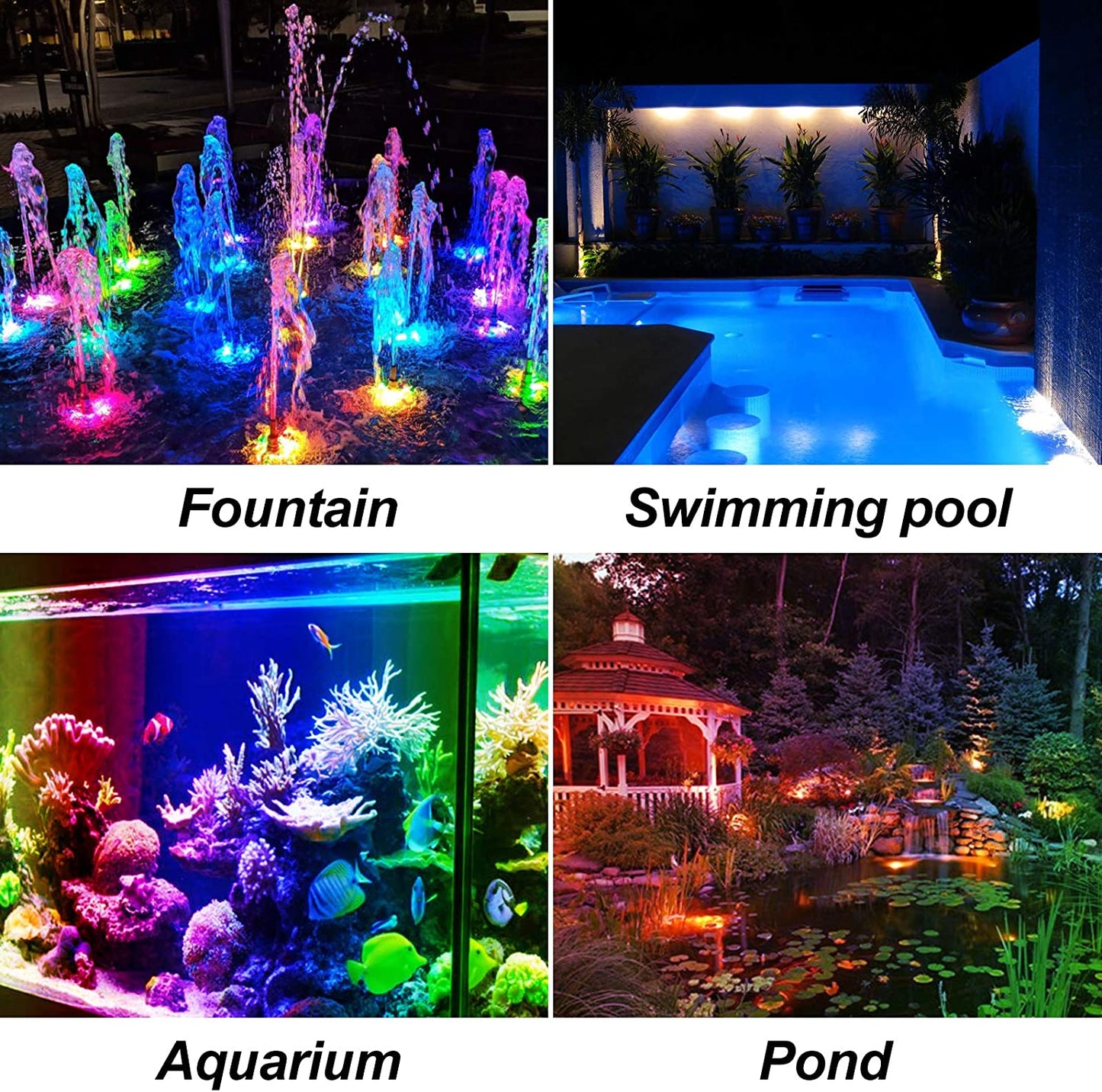 Solar Underwater Lights Outdoor RGB Waterproof Garden Pool Yard Landscape Spotlights Pond Aquarium Fish Tank Decor Solar Lamp