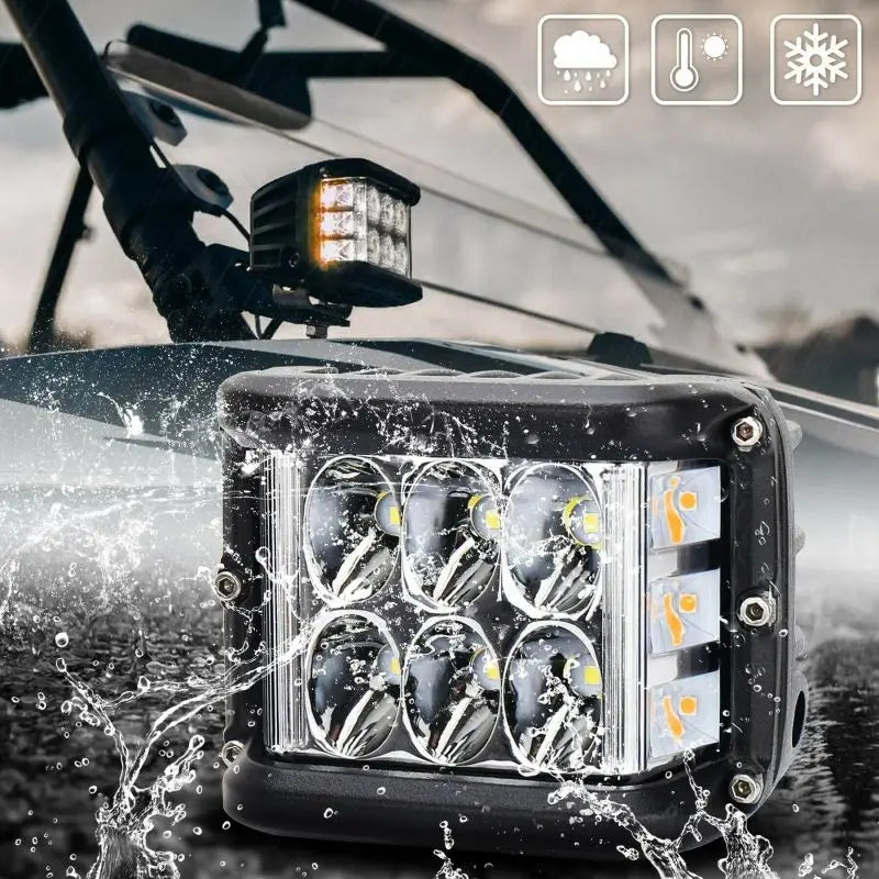 NLpearl 4"LED Work Light Dual Side Shooter Led light Led Pod Light OffRoad Flashing Light For Car Truck Pickup Boat Suv Fog Lamp